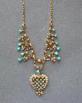 Edwardian Turquoise And Gold Necklace